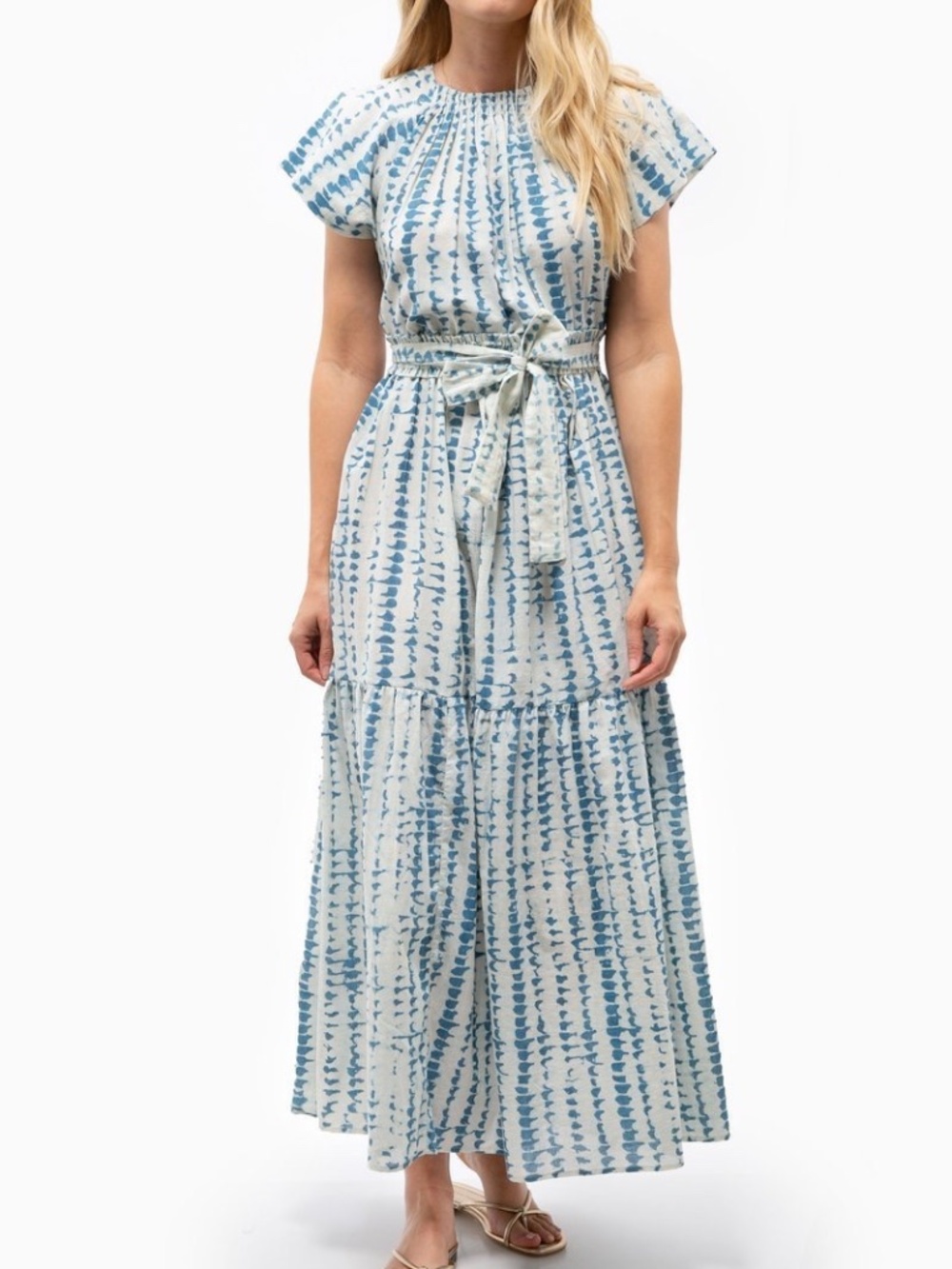 Mirth Vienna Maxi Dress in Indigo Tie Dye | Size Small